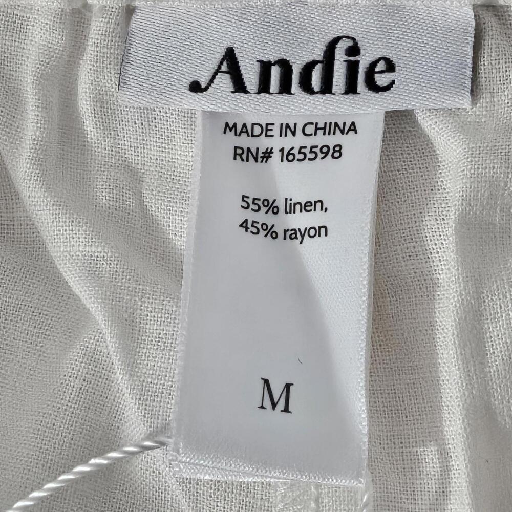 2/$30 Andie The Graciosa Linen Shorts Coconut Size M | Lightweight Summer Style - Picture 4 of 6